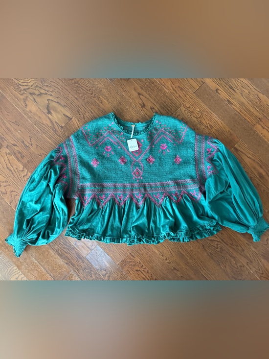 Free People Tops - Free People Holly Knot Top with Pink Embroidered Accents